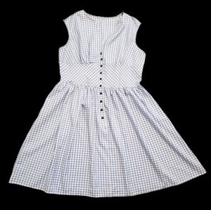 Blue and white checkered Dorothy style dress XXXL